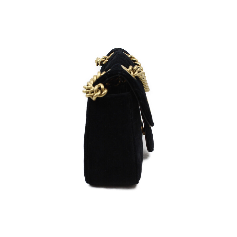 Gucci Marmont Black Crossbody Chain Velvet GG Bag